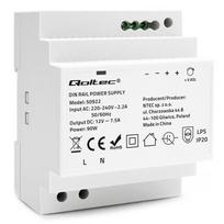 Qoltec DIN rail power supply | 85.2W | 12V | 7.1A | Gray