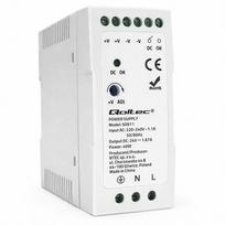 Qoltec DIN rail power supply | 40W | 24V | 1.67A | White | Slim