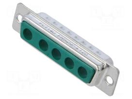 Connector: D-Sub | plug | straight | soldering | 5A | green