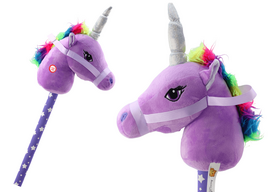 Žaidimų zona | PC | Konsolės | Priedai // Žaislai ir žaidimai vaikams // Pluszowa Głowa Jednorożca Na Kiju Hobby Horse Jednorożec Fioletowy Dźwięki