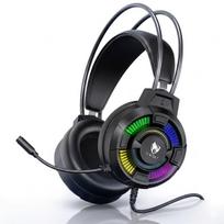 Žaidimų ausinės su mikrofonu, RGB apšvietimu ir USB jungtimi kompiuteriui H140