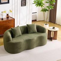 Dvivietė sofa, žalia, su 2 pagalvėmis, 1 vnt