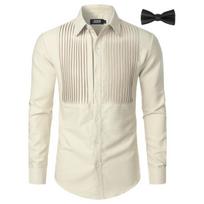 Elegantiški vyriški marškiniai su varlyte JOGAL Regular Fit dryžuoti kreminiai S