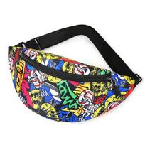 Kuprinės ir krepšiai, Fanny Pack ， Reguliuojamas dirželis vyrams Moterims Lauke Sporto Žygiai Bėgimo treniruoklių salė, Geltona grafiti