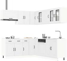 Virtuvinių spintelių komplektas, 11 dalių, Kalmar, balta