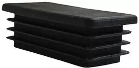 Įkalamas stulpo dangtelis, plastikinis, juodos sp., 60 x 40 mm, 10 vnt.