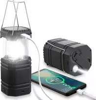ROCAM LED kempingo lempa su įkraunamas akumuliatorius, saulės ir USB įkrovimu, 200 lm, IPX4, CL1000