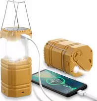 ROCAM LED kempingo lempa su saulės įkrovimu, 3000 mAh akumuliatoriumi, rankine rankenėlė, 200 lm, IPX4, CL1000