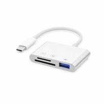 USB-C SD kortelių skaitytuvas 3 in 1, dvigubi lizdai, 1 vnt.
