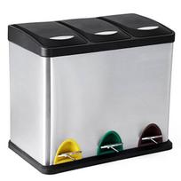 Rūšiavimo šiukšliadėžė BEGRYF Trio, 24 l (3 x 8 l), sidabrinė/juoda, 3 skyrių