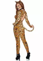 LEG AVENUE Leg Avenue Cougar Catsuit 3-Piece Set with Ears and Collar, Black, One Size