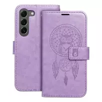 OEM MEZZO dreamcatcher book-style phone case for Samsung Galaxy S23 (S911), purple