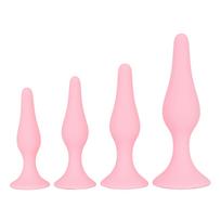 SuperLove Anal Trainer Kit Silicone Butt Plugs Pink 4 Pack