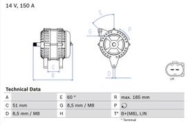 BOSCH Generatorius Power generator 0 986 048 380