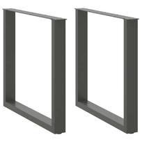 vidaXL Valgomojo stalo kojos, 2 vnt., antracito spalvos, 80x(72-73) cm, plienas, U formos