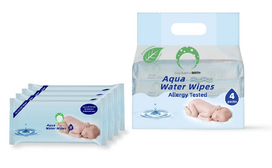 AQUA WATER WIPES drėgnos servetėlės 50x4 vnt., 2000302