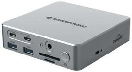 Šakotuvas Carruzzo Conceptronic DONN25G knyginių kompiuterių dokas / jungčių replikatorius Vielinis USB 3.2 Gen 2 (3.1 Gen 2) Type-C Sidabras