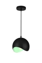 Pakabinamas šviestuvas MAVIA lubinis LED šviestuvas (E27, 40 W, IP20, juodas, vidus žalias, apvalus) GTV OS-MAV-14-DEC