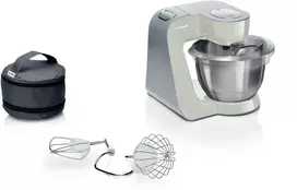 Virtuvinis kombainas Bosch MUM58L00 Series 4, Kitchen machine, MUM 5, 1000 W, Pilkas, Baltas, Sidabrinis