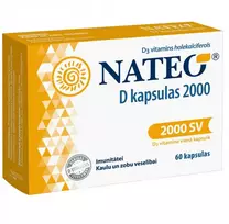 Nateo Vitaminas D 2000 SV kapsulės N60