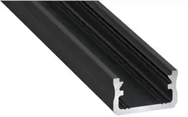 Aliuminis profilis Lumines LED juostoms A (juodas, anoduotas, 2m)