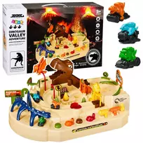 „Lean Toys Interaktyvus“ rankinis žaidimų automatų takelis su dinozaurais, 8 iššūkių transporto priemonėmis