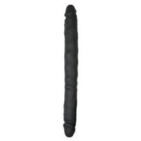 Dildo EasyToys dvigubas lankstus silikoninis juodas
