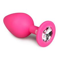 Analinis kaištis EasyToys Diamond Plug Medium rožinis silikoninis, atsparus vandeniui