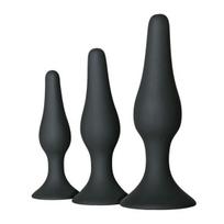 Butt Plug rinkinys Easytoys analinio treniravimo rinkinys, 3 dydžiai, silikonas