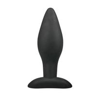 Butt Plug EasyToys Vidutinio dydžio juodas silikoninis kūginis kaištis su plačiu pagrindu