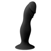 Dildo EasyToys juodas silikono siurbtukas – realistiška forma, minkšta lanksti medžiaga, naudojimas be rankų