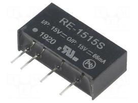 Converter: DC/DC | 1W | Uin: 13.5÷16.5V | Uout: 15VDC | Iout: 66mA | SIP7