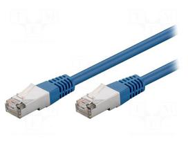 Patch cord | F/UTP | 5e | stranded | CCA | PVC | blue | 5m | 26AWG