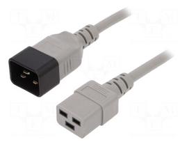 Cable | 3x1.5mm2 | IEC C19 female,IEC C20 male | PVC | 1.8m | grey | 16A