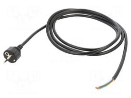Cable | 3x1.5mm2 | CEE 7/7 (E/F) plug,cables | PVC | 2.5m | black | 16A