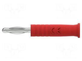 Laboratory connector: 2mm banana | plug | 10A | 30VAC | 60VDC | red