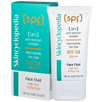 Skincyclopedia Sun Protection Face Fluid apsauginis fluidas riebiai veido odai su niacinamidu SPF 50, 50 ml