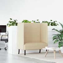 Aukštos nugaros sofa 101cm Kreminė audinys
