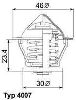 Termostatas, aušinimo skystis BorgWarner (Wahler) 4007.80D