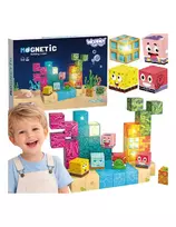 Woopie Magnetic Cubes 63 el Montessori Ocean Puzzle Game 3D