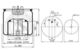 CONTITECH AIR SPRING Pneumatinės pakabos pagalvė 4878 N1 P01