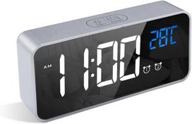 Skaitmeninis žadintuvas, temperatūra, 10 melodijų, USB, 4 lygiai, sidabrinis