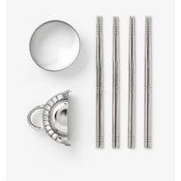 Smėlio spalvos valgymo lazdelių rinkinys iš nerūdijančio plieno 4 žmonėms The Essentials - Dumpling Tools – Printworks