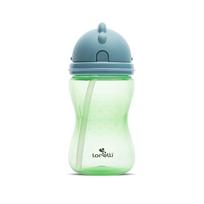 Vaikiška gertuvė su šiaudeliu Lorelli, mėlyna/žalia, 12+ mėn., 300 ml