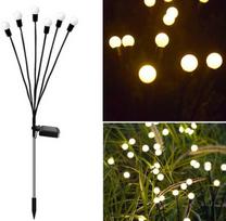 Saulės sodo šviestuvai 2 vnt. su 6 LED lempomis, 70 cm