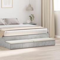 Lovos stalčiai Betono pilkos 150x36,5x16,5 cm Išdirbta mediena