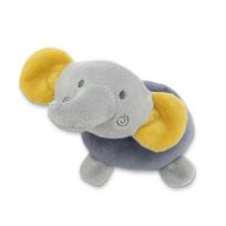 Minkštas pliušinis žiedinis barškutis drambliukas Lorelli Donut Elephant GREY