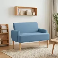 Minkštas kampas su mygtukų apmušalais Mėlyna 116 x 67 x 81 cm