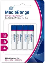 MediaRange BATTERY CARBON-ZINC AAA 1.5V/4PCS MRBAT141 MEDIARANGE