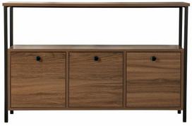 Konsolinis staliukas Nordure Solace, juoda sp./riešuto sp., 30 cm x 120 cm x 77 cm